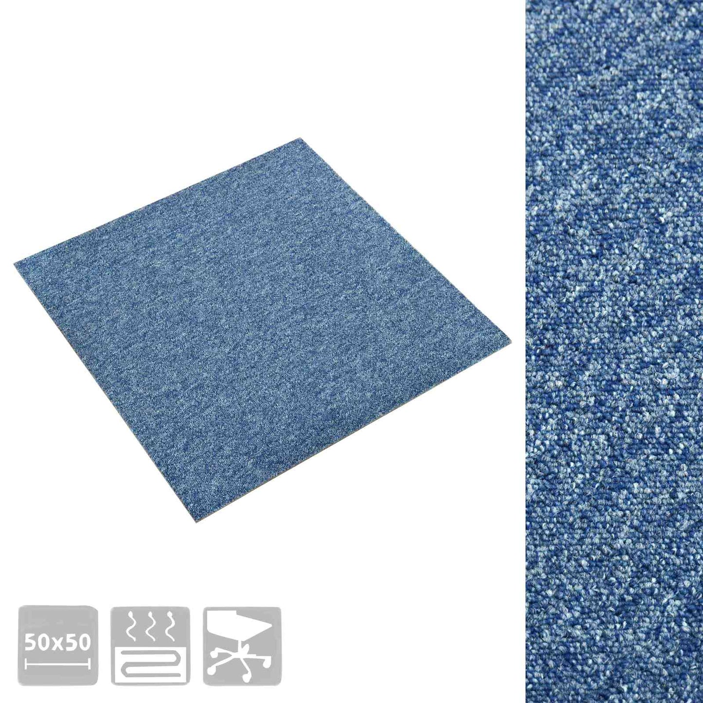 Tappeto 20 pcs Blu 50 x 50 cm 100% Polipropilene