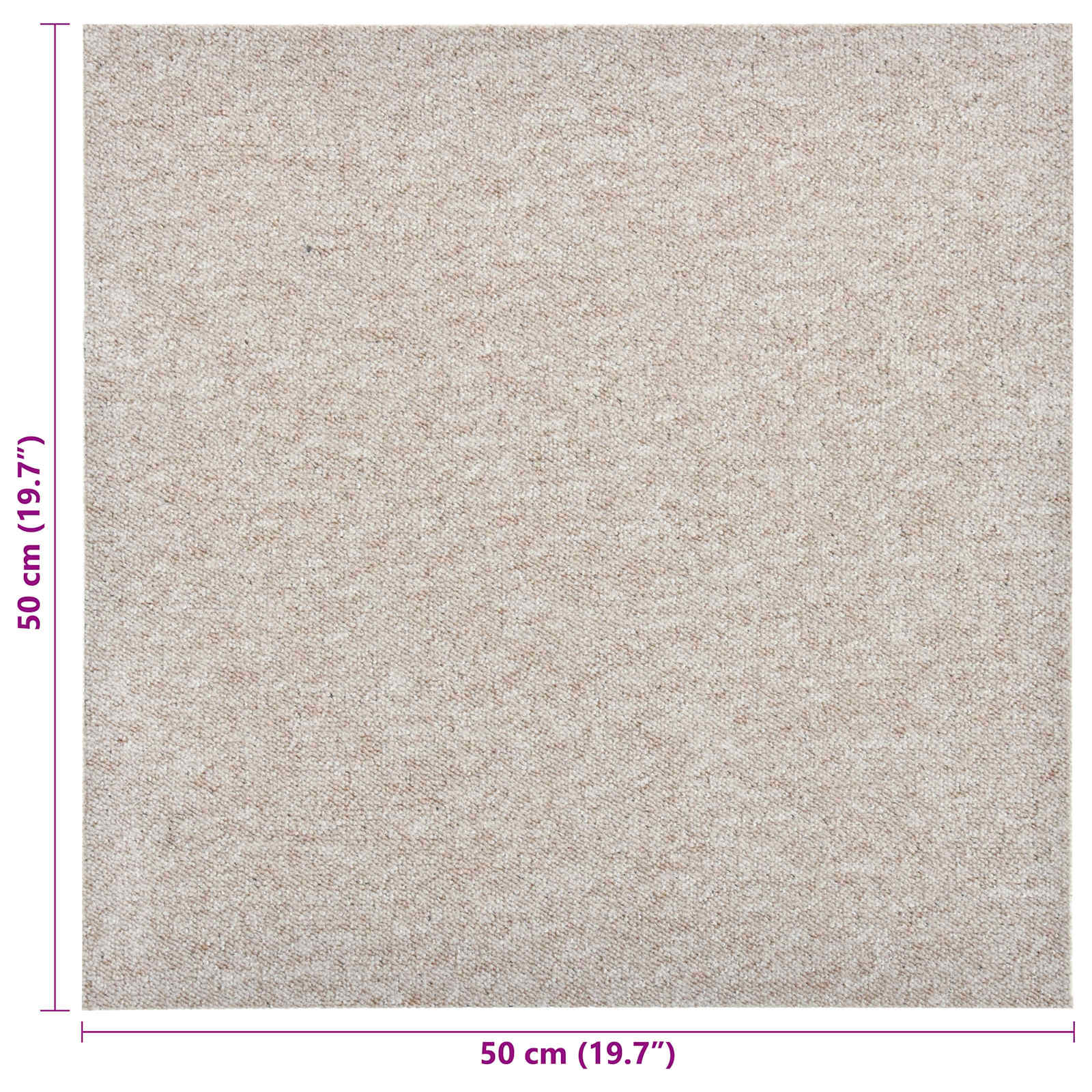 Tappeto 20 pcs Beige chiaro 50 x 50 cm 100% Polipropilene | homemem39