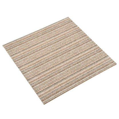 Tappeto 20 pcs Beige Striato 50 x 50 cm 100% Polipropilene | homemem39
