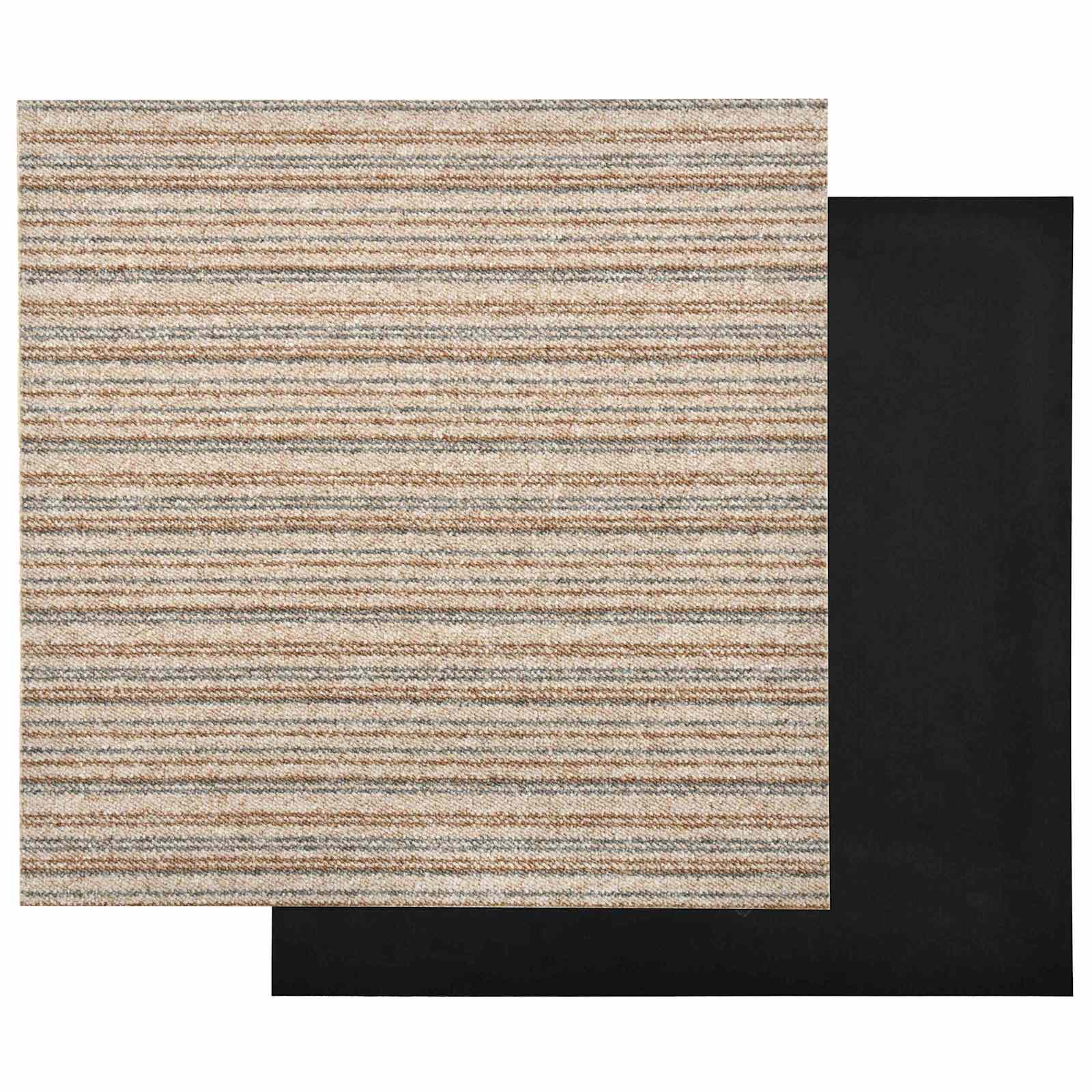 Tappeto 20 pcs Beige Striato 50 x 50 cm 100% Polipropilene | homemem39