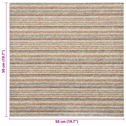 Tappeto 20 pcs Beige Striato 50 x 50 cm 100% Polipropilene | homemem39