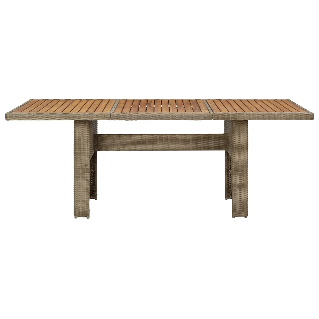 Tavolo da Giardino Marrone 200x100x74 cm in Polyrattan - homemem39