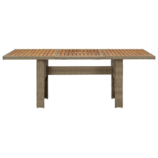 Tavolo da Giardino Marrone 200x100x74 cm in Polyrattan - homemem39