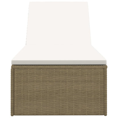 Lettino Prendisole in Polyrattan Marrone e Bianco Crema | homemem39