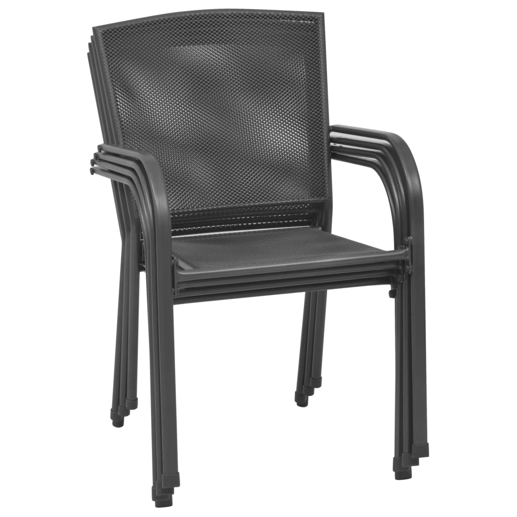 Sedie da Esterno 4 pz Design a Rete in Acciaio Antracite | homemem39