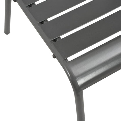 Sedie da Esterno 4 pz Design a Doghe in Acciaio Grigio Scuro | homemem39