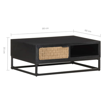 Tavolino da Salotto 90x60x35 cm in Legno Massello di Mango | homemem39