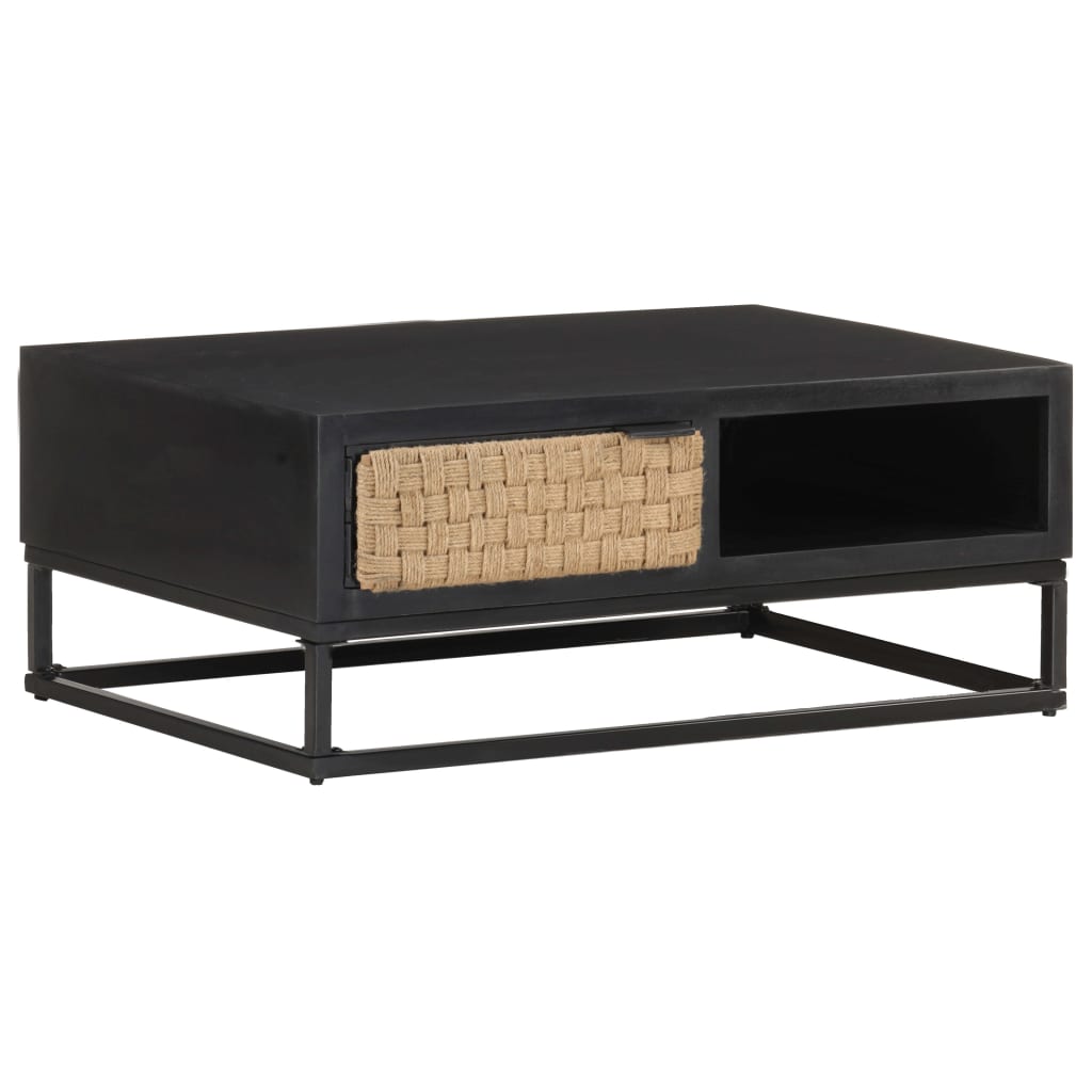 Tavolino da Salotto 90x60x35 cm in Legno Massello di Mango | homemem39