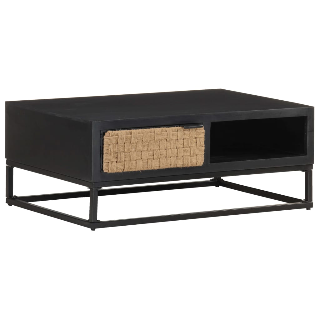 Tavolino da Salotto 90x60x35 cm in Legno Massello di Mango | homemem39
