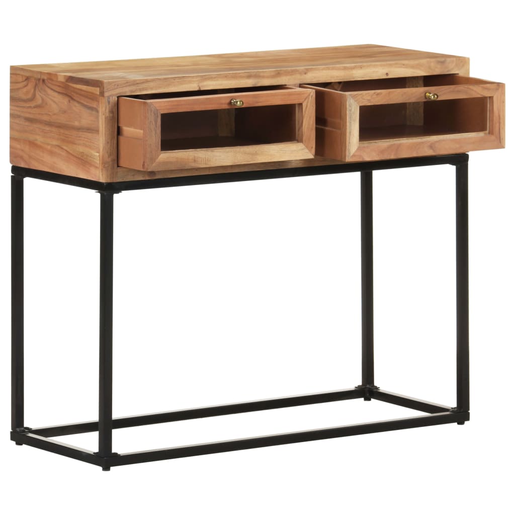 Tavolo Consolle 90x35x76 cm in Legno Massello d'Acacia - homemem39