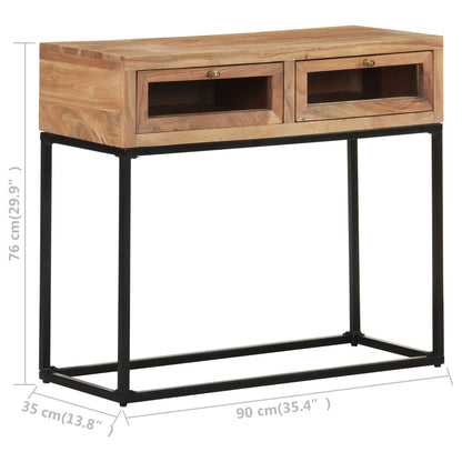 Tavolo Consolle 90x35x76 cm in Legno Massello d'Acacia - homemem39