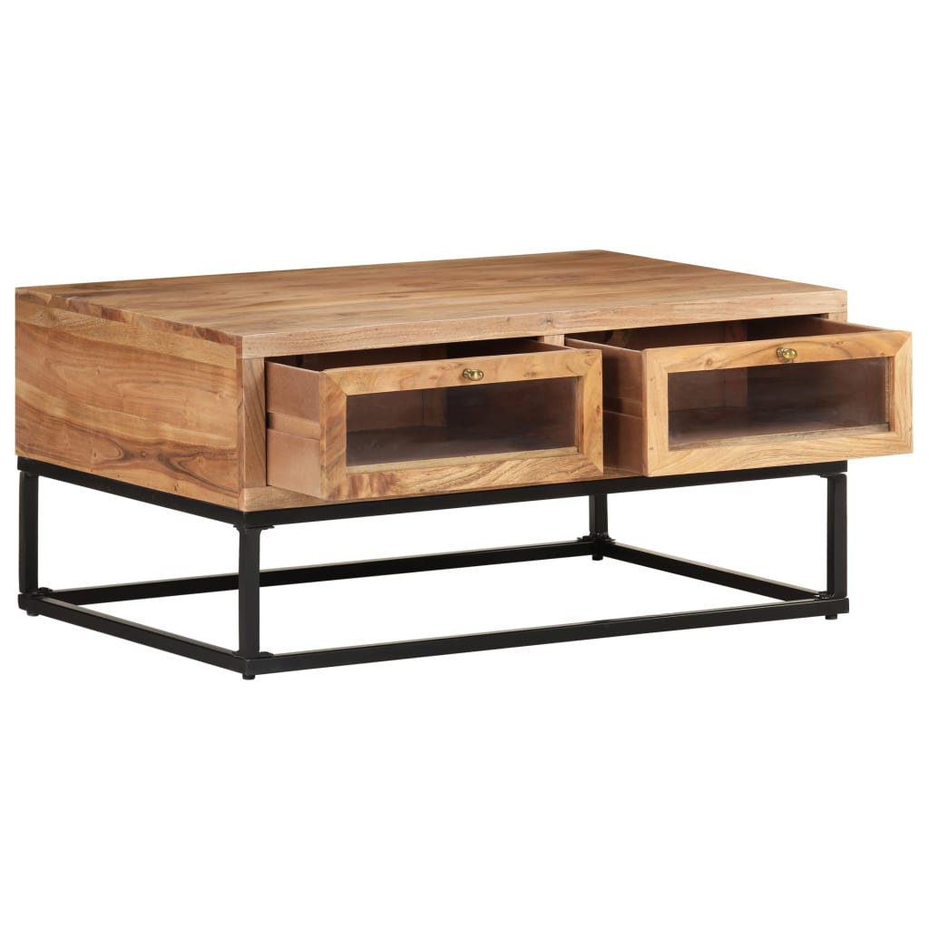 Tavolino da Salotto 90x60x40 cm in Legno Massello di Acacia | homemem39