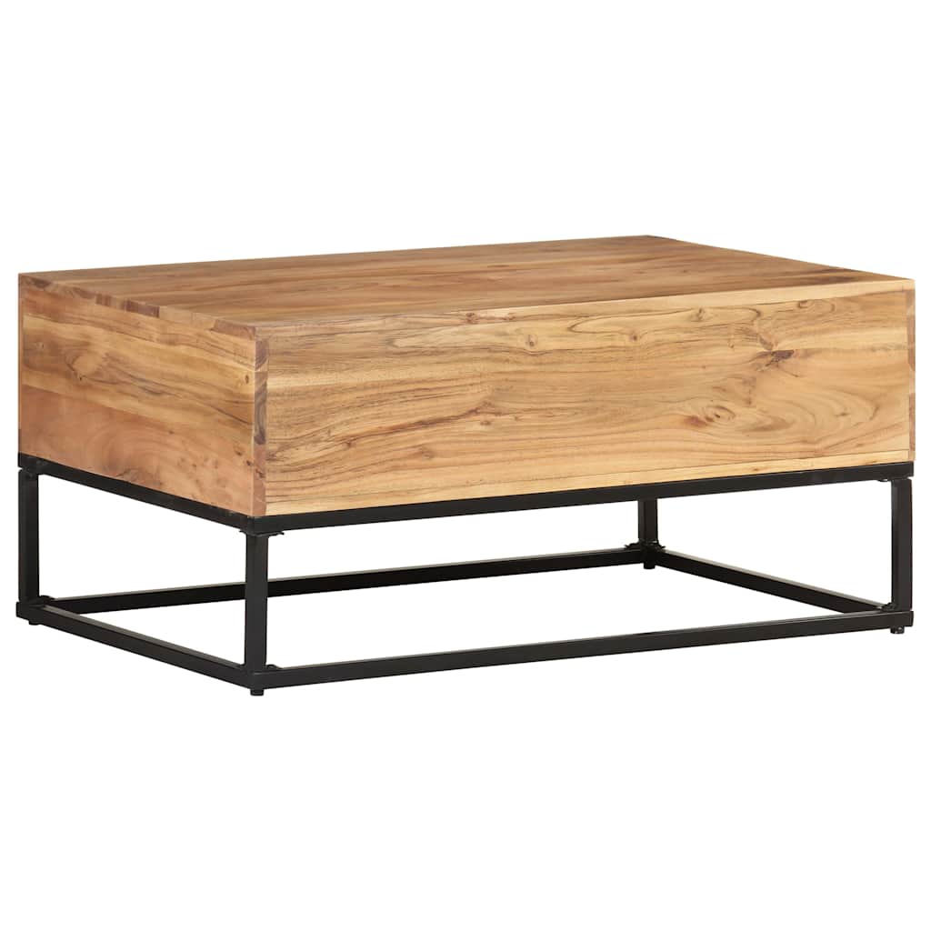 Tavolino da Salotto 90x60x40 cm in Legno Massello di Acacia