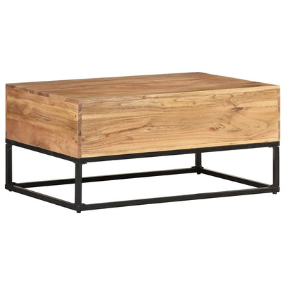 Tavolino da Salotto 90x60x40 cm in Legno Massello di Acacia