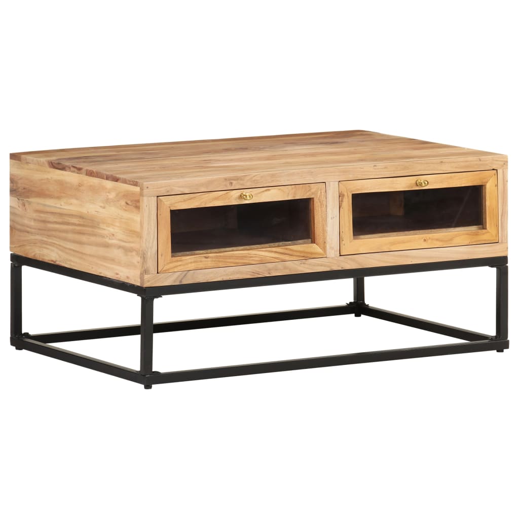 Tavolino da Salotto 90x60x40 cm in Legno Massello di Acacia | homemem39