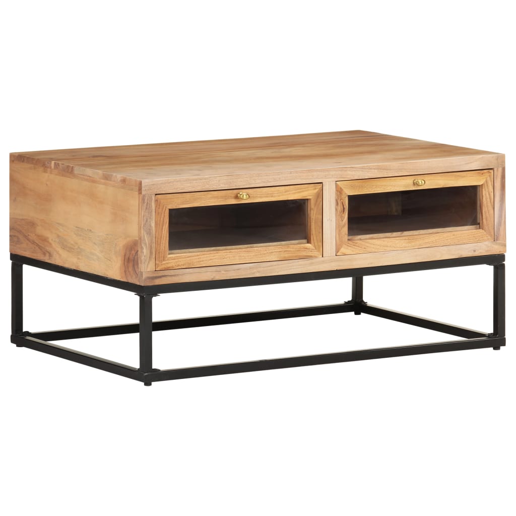 Tavolino da Salotto 90x60x40 cm in Legno Massello di Acacia | homemem39