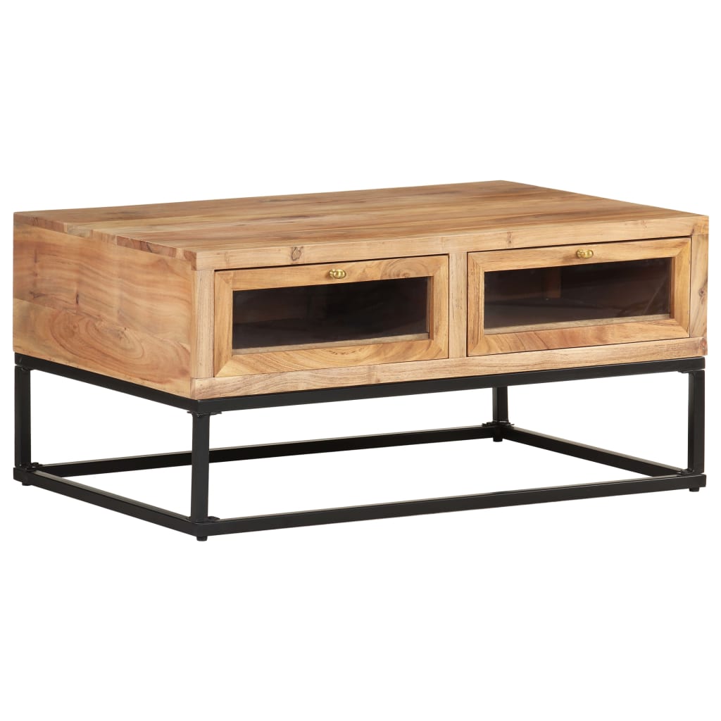 Tavolino da Salotto 90x60x40 cm in Legno Massello di Acacia | homemem39
