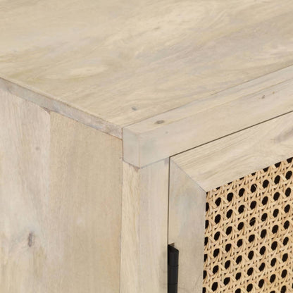 Credenza 60x35x70 cm Legno Massello di Mango e Canna Naturale | homemem39