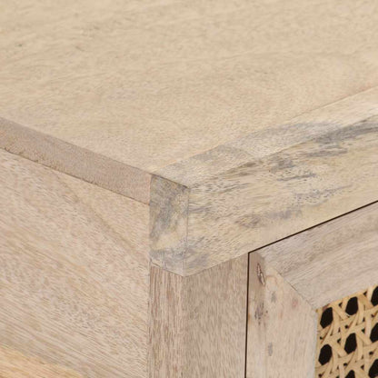 Tavolo Consolle 100x35x76 cm Massello di Mango e Canna Naturale
