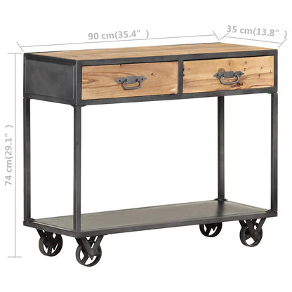 Tavolo Consolle 90x35x74cm in Legno Massello di Recupero