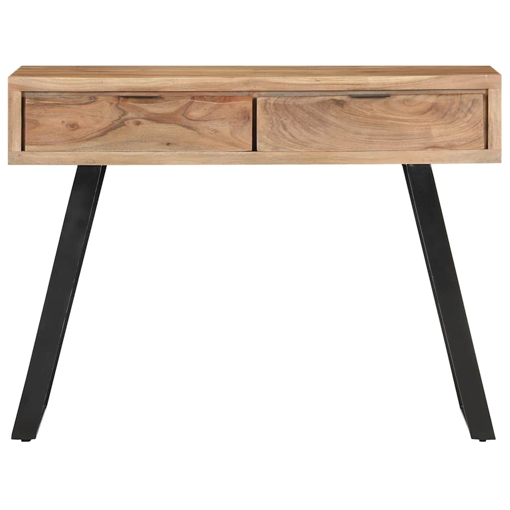 Tavolo Consolle 100x35x76cm in Massello d'Acacia con Bordi Vivi