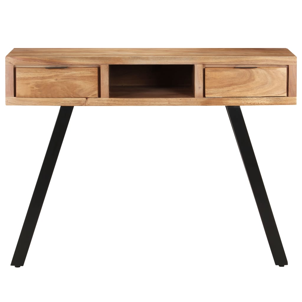 Scrivania 107x45x79 cm Legno Massello d'Acacia con Spigoli Vivi - homemem39
