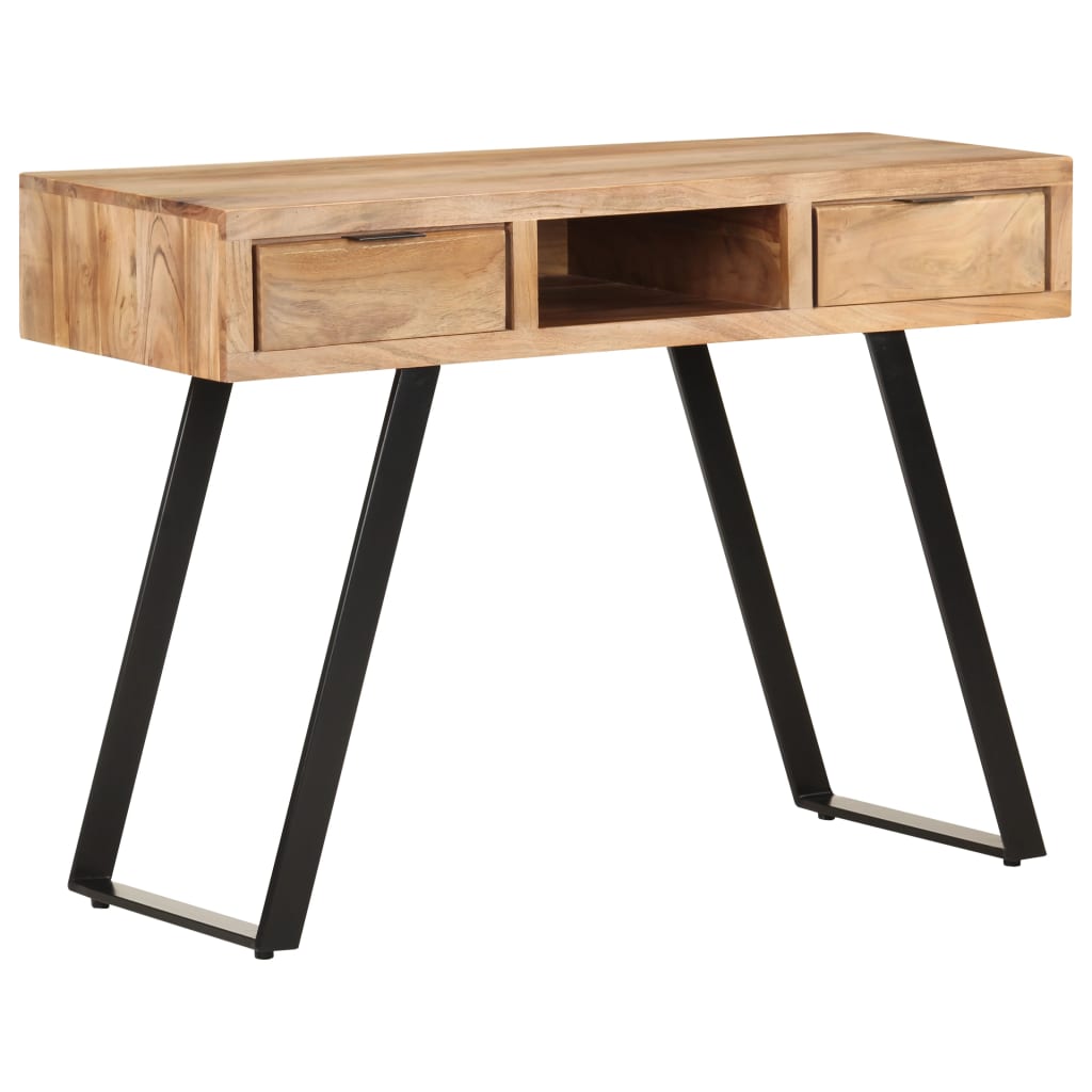 Scrivania 107x45x79 cm Legno Massello d'Acacia con Spigoli Vivi - homemem39