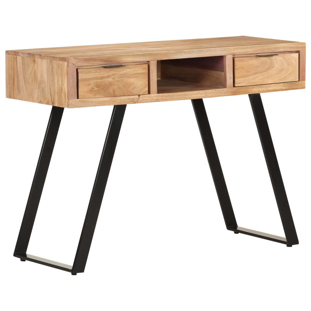 Scrivania 107x45x79 cm Legno Massello d'Acacia con Spigoli Vivi - homemem39