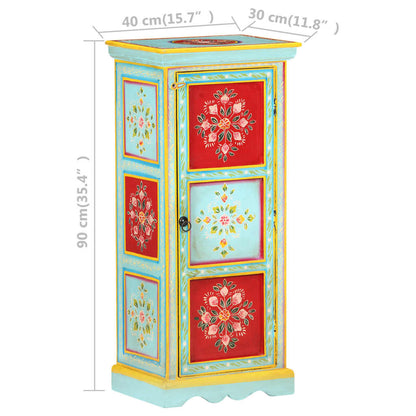 Credenza Alta Dipinta a Mano 40x30x90 cm in Massello di Mango | homemem39