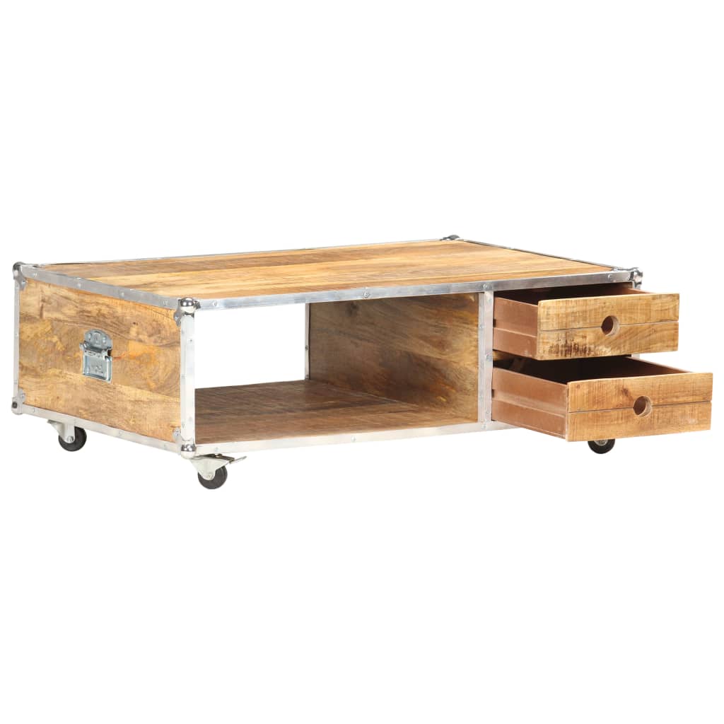 Tavolino da Salotto 89x59x33 cm in Massello di Mango Grezzo | homemem39
