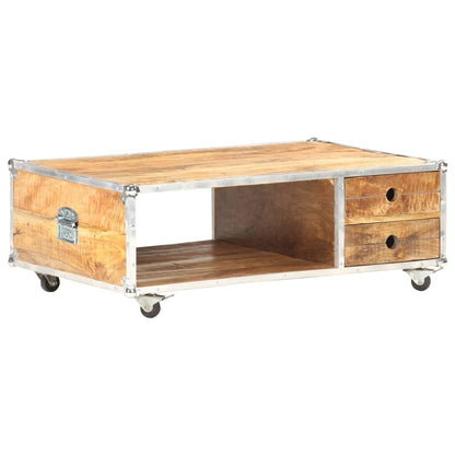 Tavolino da Salotto 89x59x33 cm in Massello di Mango Grezzo | homemem39