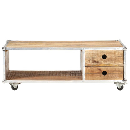 Tavolino da Salotto 89x59x33 cm in Massello di Mango Grezzo | homemem39