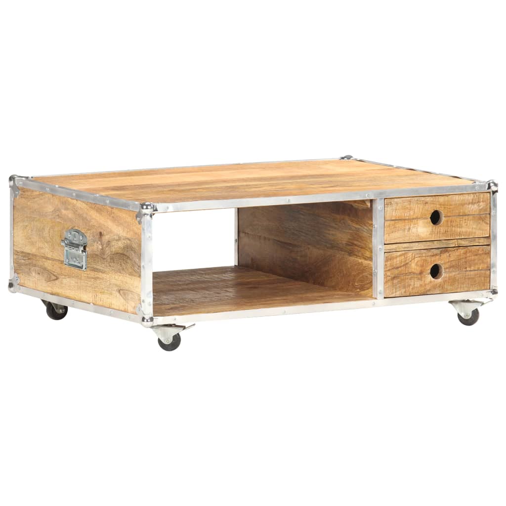 Tavolino da Salotto 89x59x33 cm in Massello di Mango Grezzo | homemem39