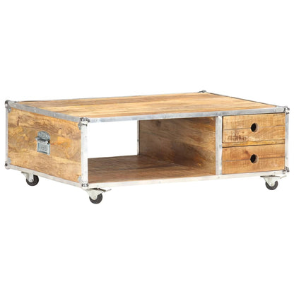 Tavolino da Salotto 89x59x33 cm in Massello di Mango Grezzo | homemem39