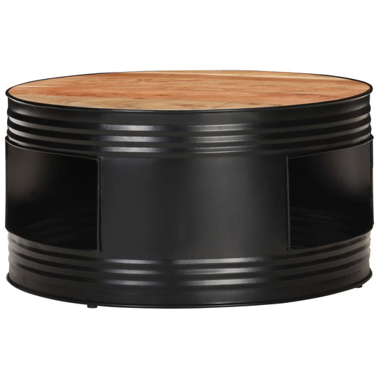 Tavolino da Salotto Nero 68x68x36 cm in Massello di Acacia | homemem39