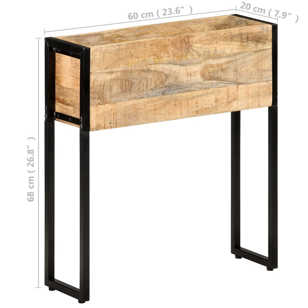 Fioriera 60x20x68 cm in Legno di Mango Grezzo | homemem39