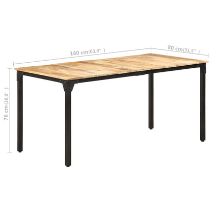 Tavolo da Pranzo 160x80x76 cm in Legno di Mango Grezzo | homemem39