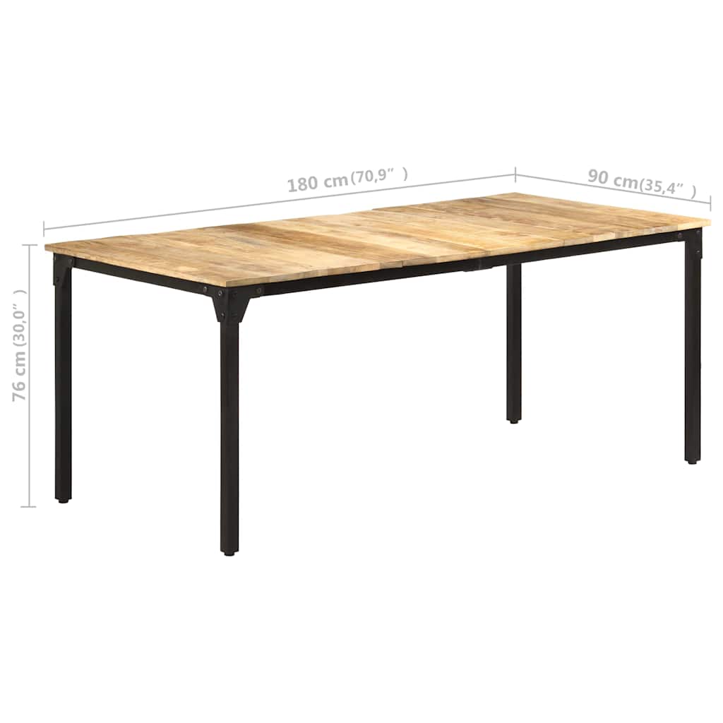 Tavolo da Pranzo 180x90x76 cm in Legno di Mango Grezzo | homemem39