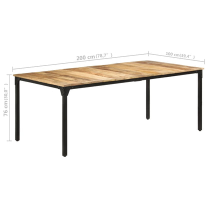 Tavolo da Pranzo 200x100x76 cm in Legno di Mango Grezzo | homemem39