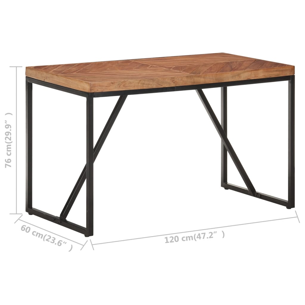 Tavolo da Pranzo 120x60x76 cm Legno Massello di Acacia e Mango | homemem39