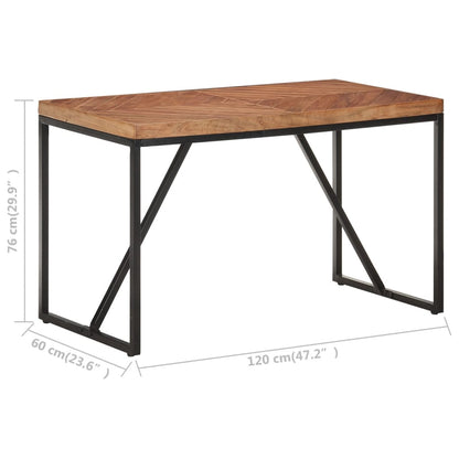 Tavolo da Pranzo 120x60x76 cm Legno Massello di Acacia e Mango | homemem39