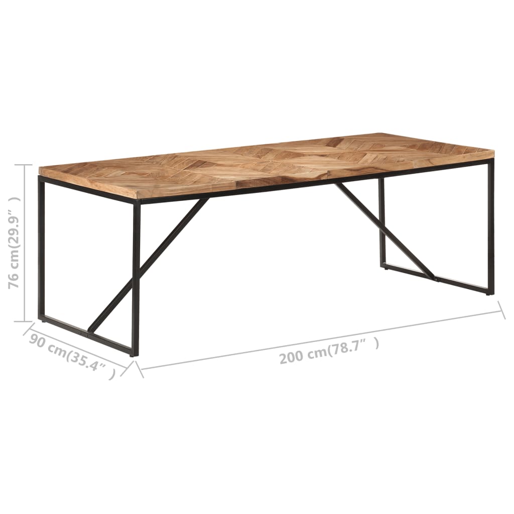 Tavolo da Pranzo 200x90x76 cm Legno Massello di Acacia e Mango | homemem39