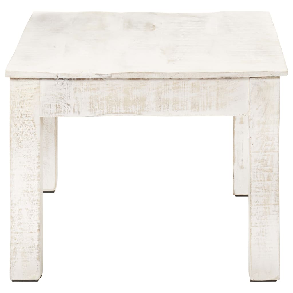 Tavolino da Salotto Bianco 110x60x45 cm in Massello di Mango | homemem39