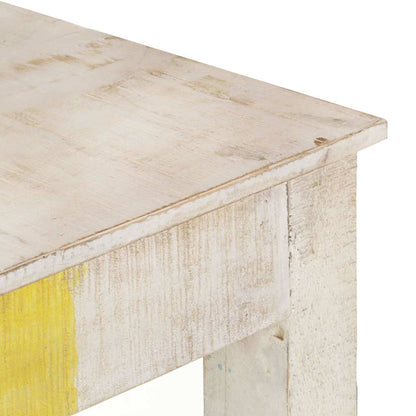 Tavolo Consolle Bianco 115x35x77 cm in Legno di Mango Grezzo