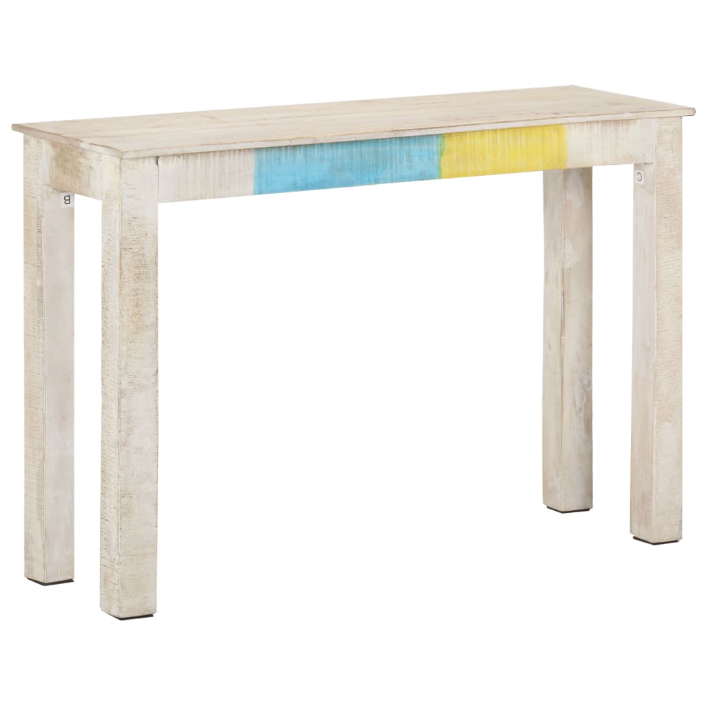 Tavolo Consolle Bianco 115x35x77 cm in Legno di Mango Grezzo | homemem39