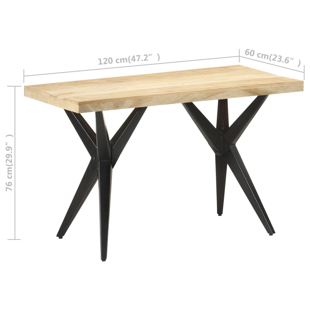 Tavolo da Pranzo 120x60x76 cm in Legno Massello di Mango | homemem39