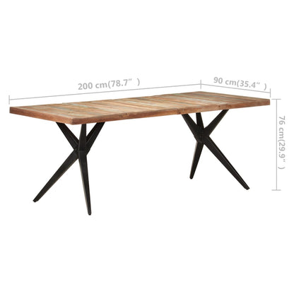 Tavolo da Pranzo 200x90x76 cm in Legno Massello di Recupero | homemem39