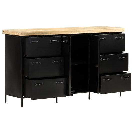 Credenza 140x38x76 cm in Legno di Mango Grezzo - homemem39