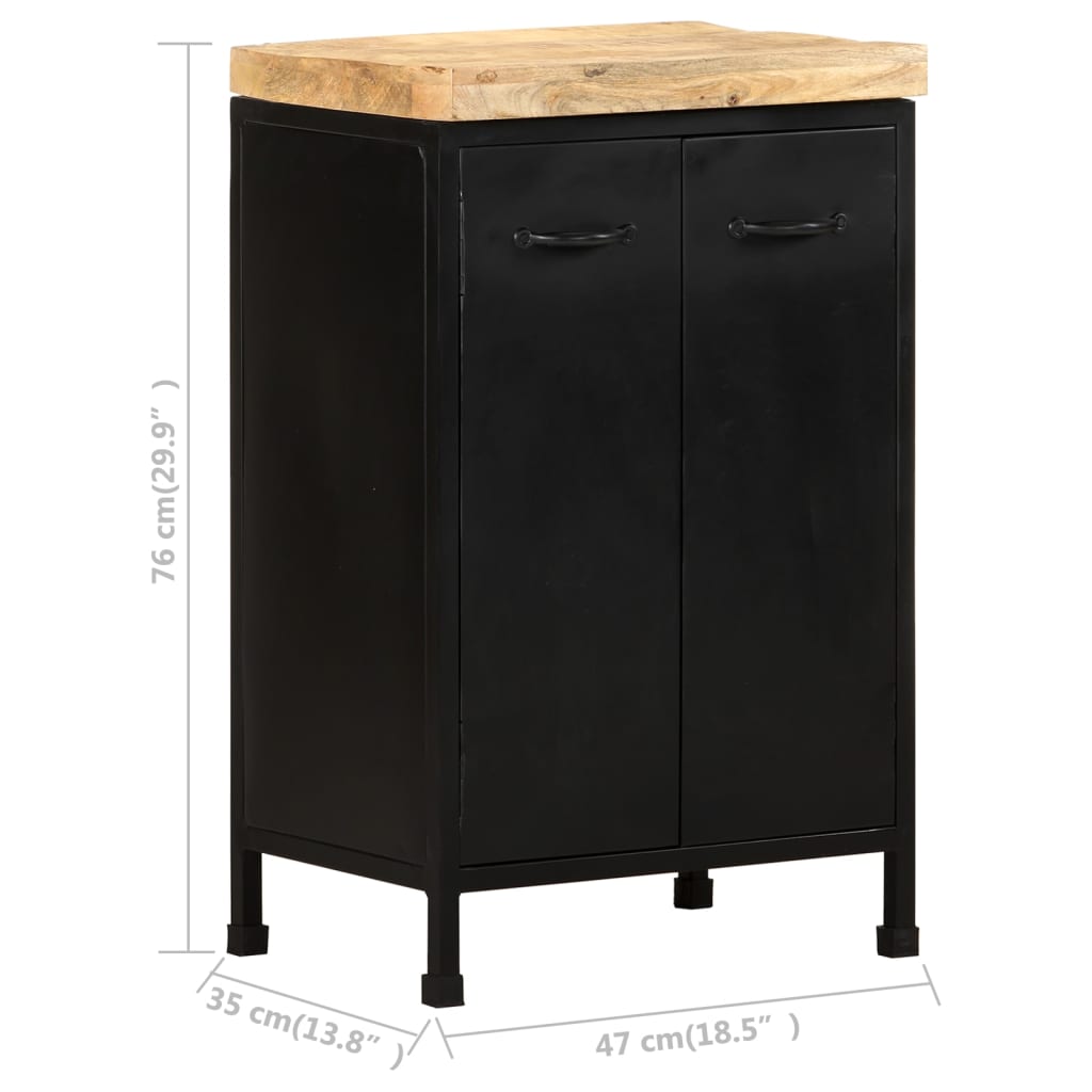 Credenza 47x35x76 cm in Legno di Mango Grezzo - homemem39