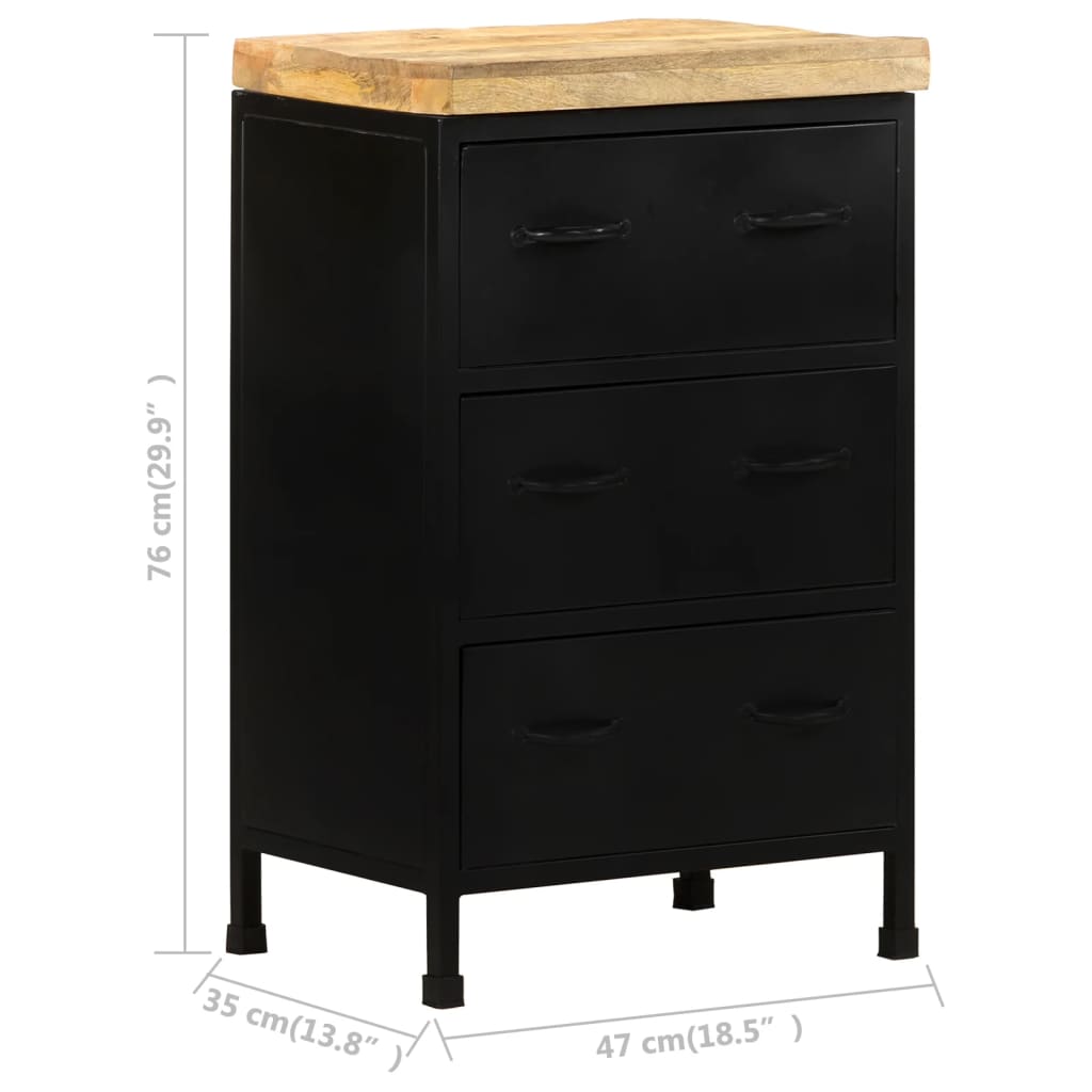 Credenza 47x35x76 cm in Legno di Mango Grezzo | homemem39